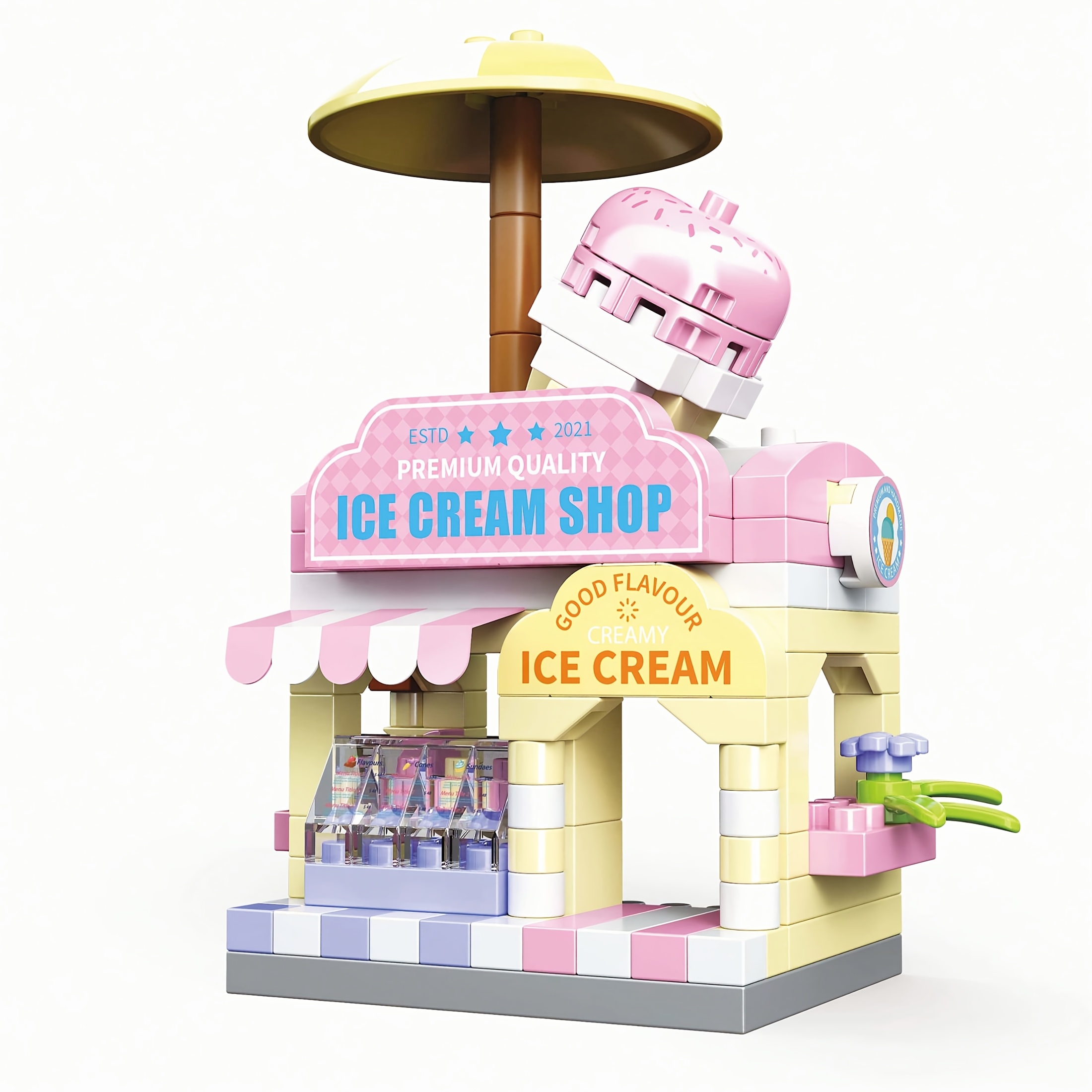 Micro Particle Building Block Set, Ramen Shop & BBQ Shop Decor
