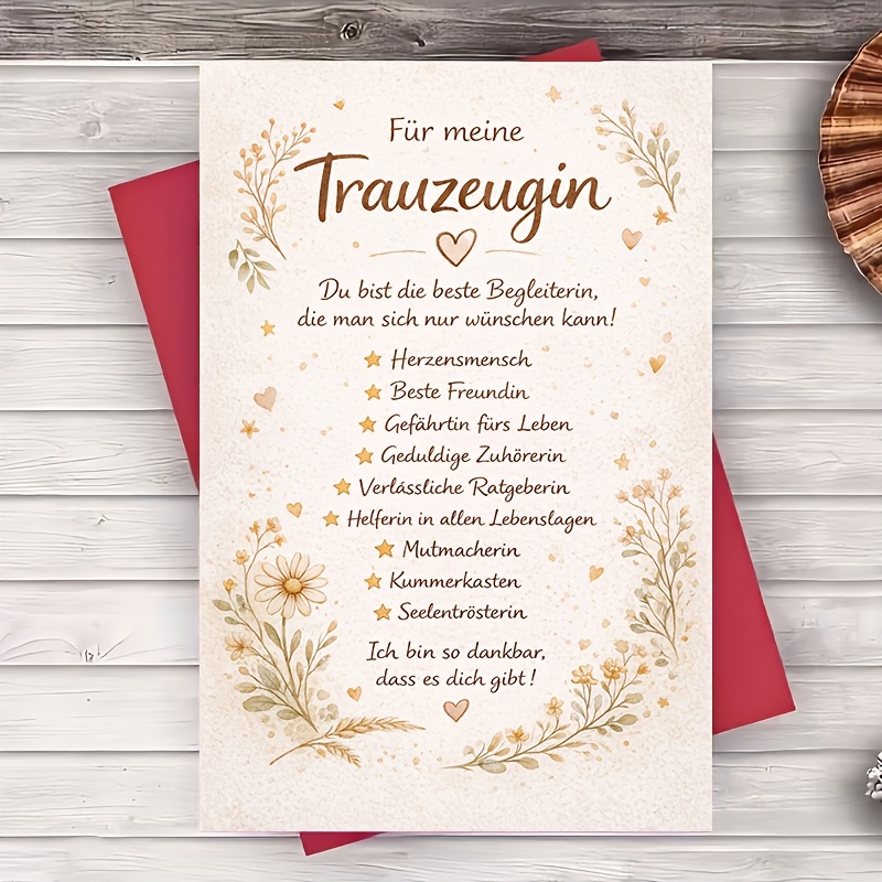 Image of 1 Greeting Card + 1 Envelope Maid Of Thank You Card Wedding Day Appreciation For Best Friend Bridesmaid Gift Flat Greeting Card