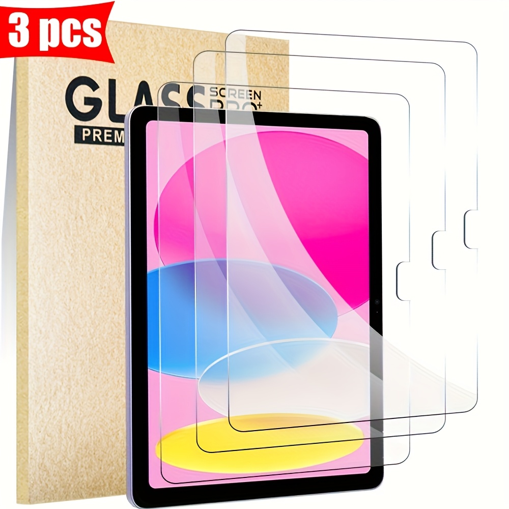 TEMU Lot de 3 protections d'écran en verre trempé pour iPad 11e génération 2025 A16 modèles 11 pouces A3354/A3355/A3356 - 9H aux rayures, HD