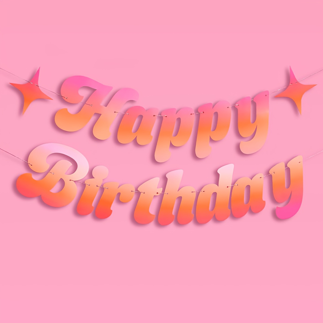 Image of 1 Set Happy Birthday Banner - Summer Party Decorations, Backdrop, Pool Party Garland And Signfor Christmas And Halloween
