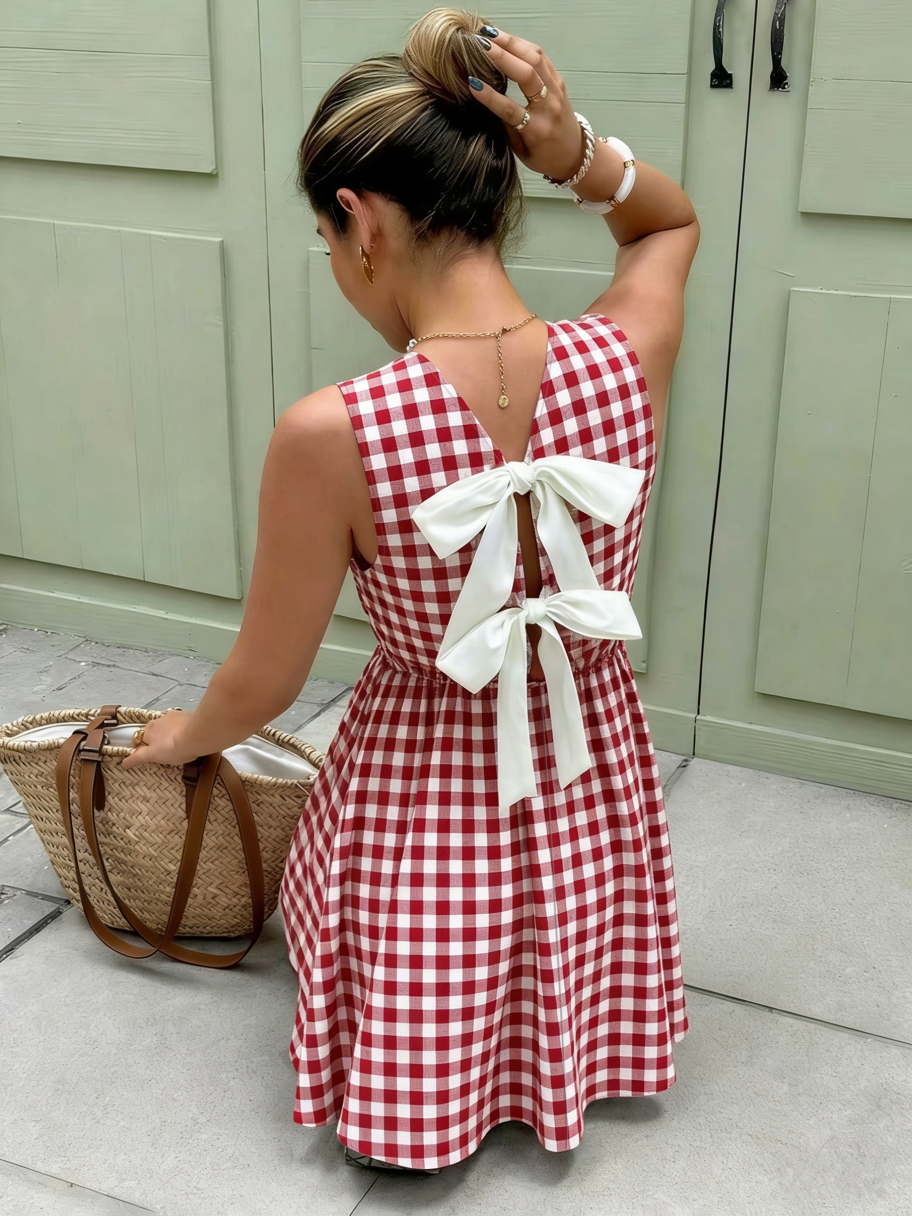 red check dress sold on Temu United States