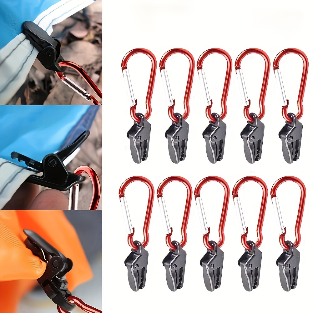 

10/20pcs Plastic Windproof Clamps With Hook, Survival Tent Clips, Awning Tarp Fixed Clips, Outdoor Camping Tent Accessories