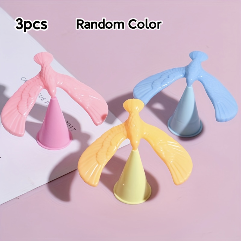 gift for her him 1pc 3pcs random color magical and fun gravity balance bird featherless battery   decoration and gift with base party gathering toy nostalgic balance bird   educational tumbling gravity bird