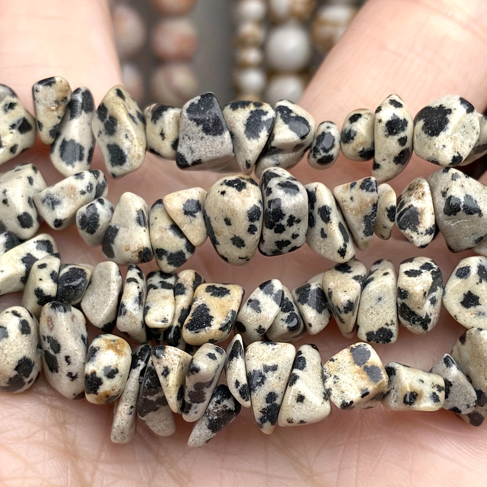 Natural Dalmatian Jasper Stone Beads for Jewelry Making