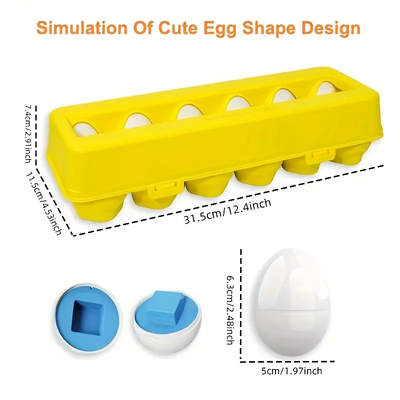 12pcs colorful matching puzzle educational toy for fine motor skills shape recognition plastic geometric eggs with base for preschool boys girls egg toy details 2