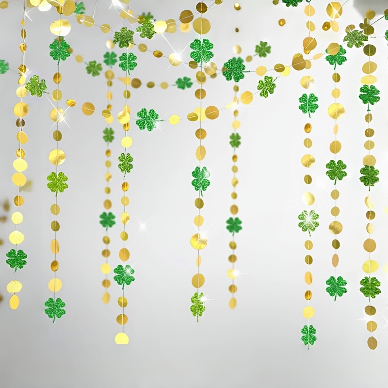 

1pc 's Day Hanging Decorations - Garland Tassels, Paper Shamrock For Irish Party Supplies And Spring Decor, No Electricity Or Batteries Required