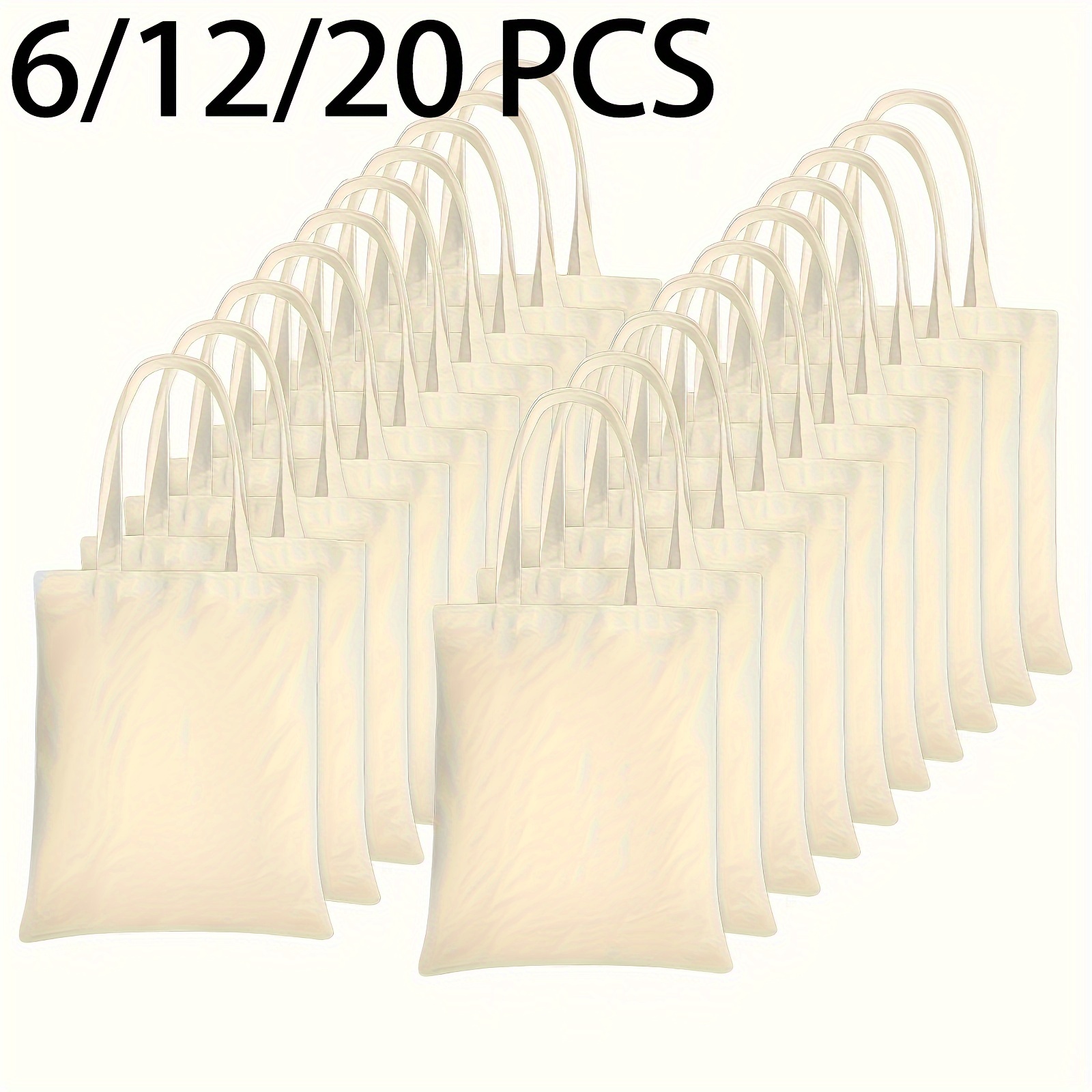 

6pcs/20pcs, Sacs fourre-tout à sublimation, Sacs fourre-tout en toile vierge à sublimation, Pour la décoration et les sacs d'épicerie faits à la main DIY