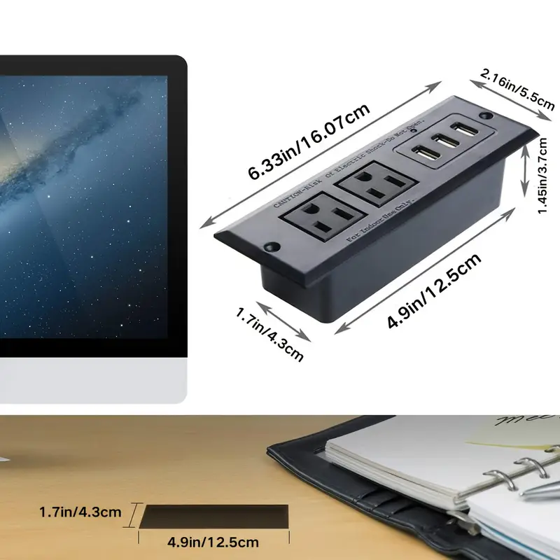 USB Power Strip Recessed Power Socket Mountable Outlet Extender Multiple Protection 4 Outlet 2 Usb Built In Conference Desk Workbench White USB Power Strip Recessed Power Socket Mountable Outlet Extender Multiple Protection 4 Outlet 2 Usb Built In Conference Desk Workbench White
