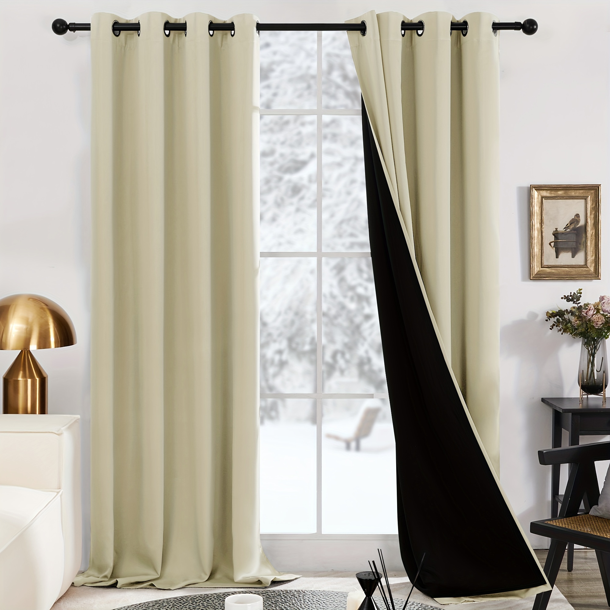 2 panels grommet   blackout thermal insulated curtains for small windows energy saving 100 polyester drapes machine washable   for living room bedroom curtains for living room