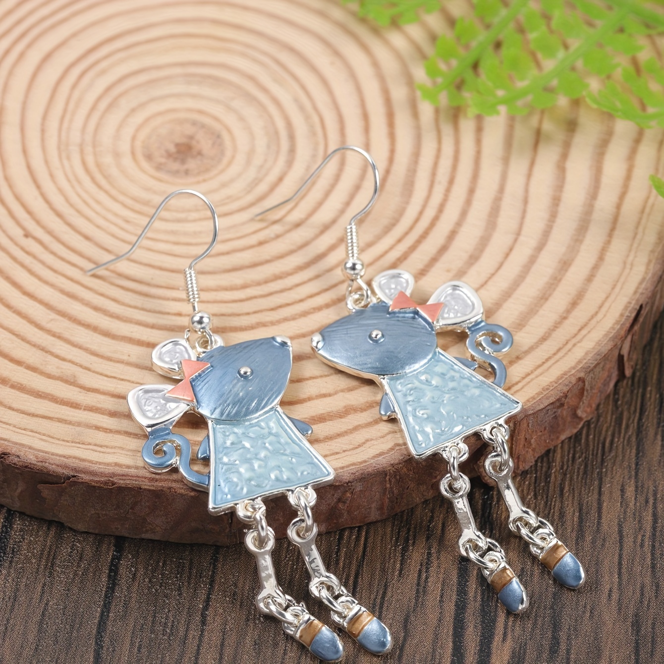 

Pair Of Alloy Drip Oil Artificial Earrings Punk Style Cute Cartoon Daily Party Tassel High-end Design Long Style All- Holiday Gift