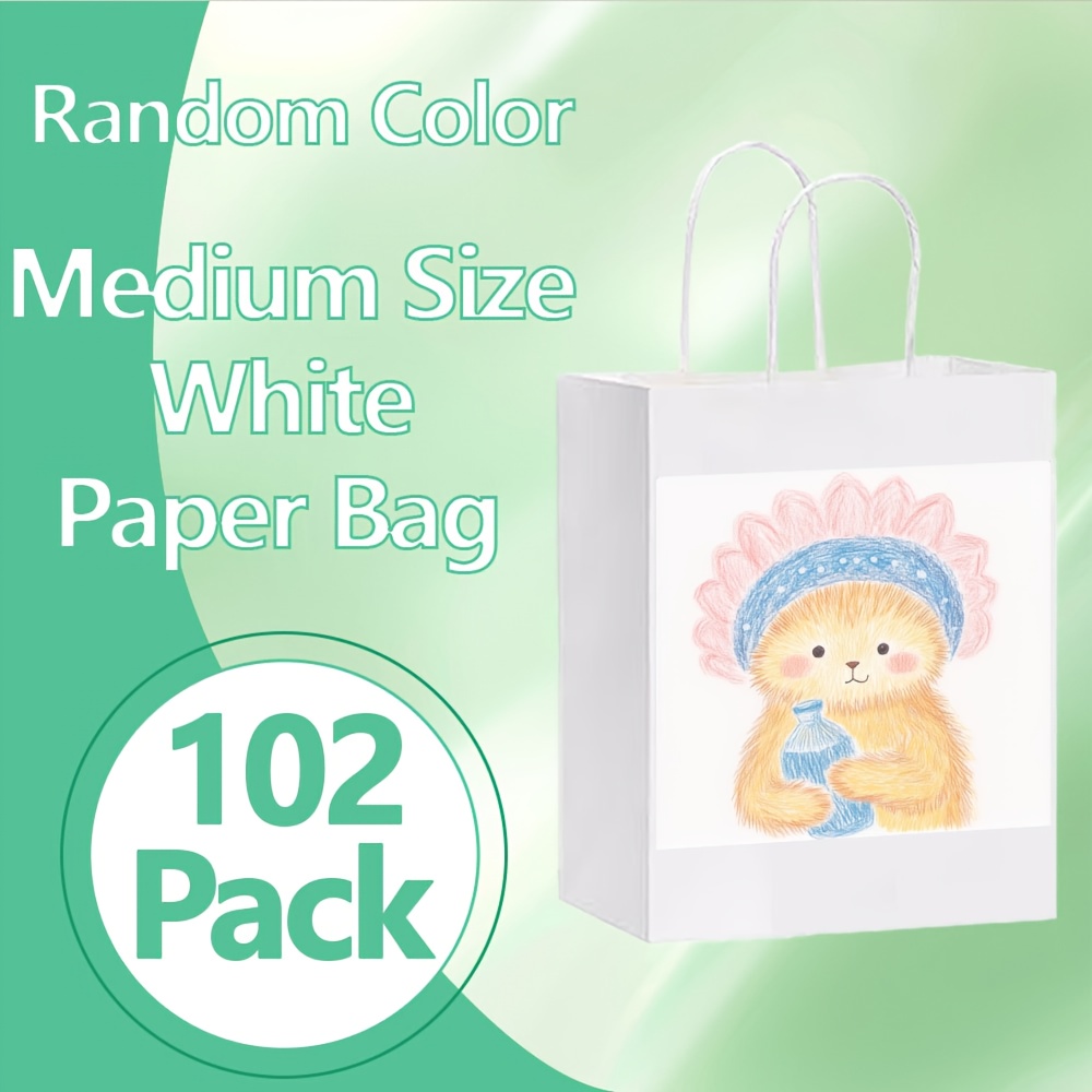 Flower Cap Bear Print Bottles with Handles, Reusable Gift Bags