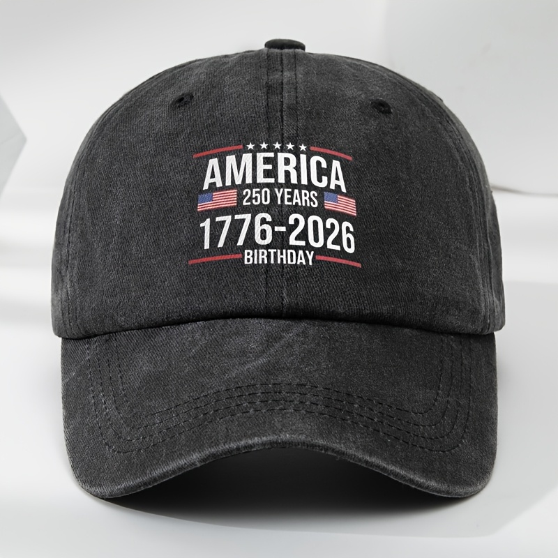  250th anniversary baseball cap adjustable snapback lightweight breathable polyester black with   american     outdoor travel camping casual wear camping accessories america flag hat for men