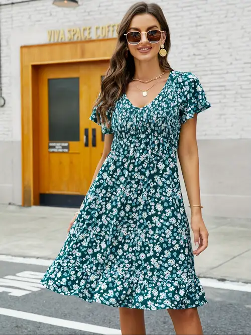 women's maternity short sleeve ruffle dress v neck summer casual smocked flowy midi dress for baby shower photoshoot - women's clothing - Temu women's maternity short sleeve ruffle dress v neck summer casual smocked flowy midi dress for baby shower photoshoot - women's clothing - Temu