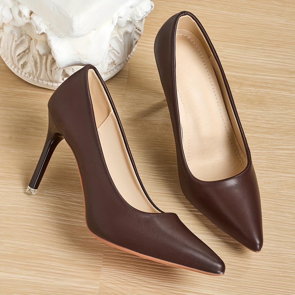 dark brown pumps sold on Temu United States