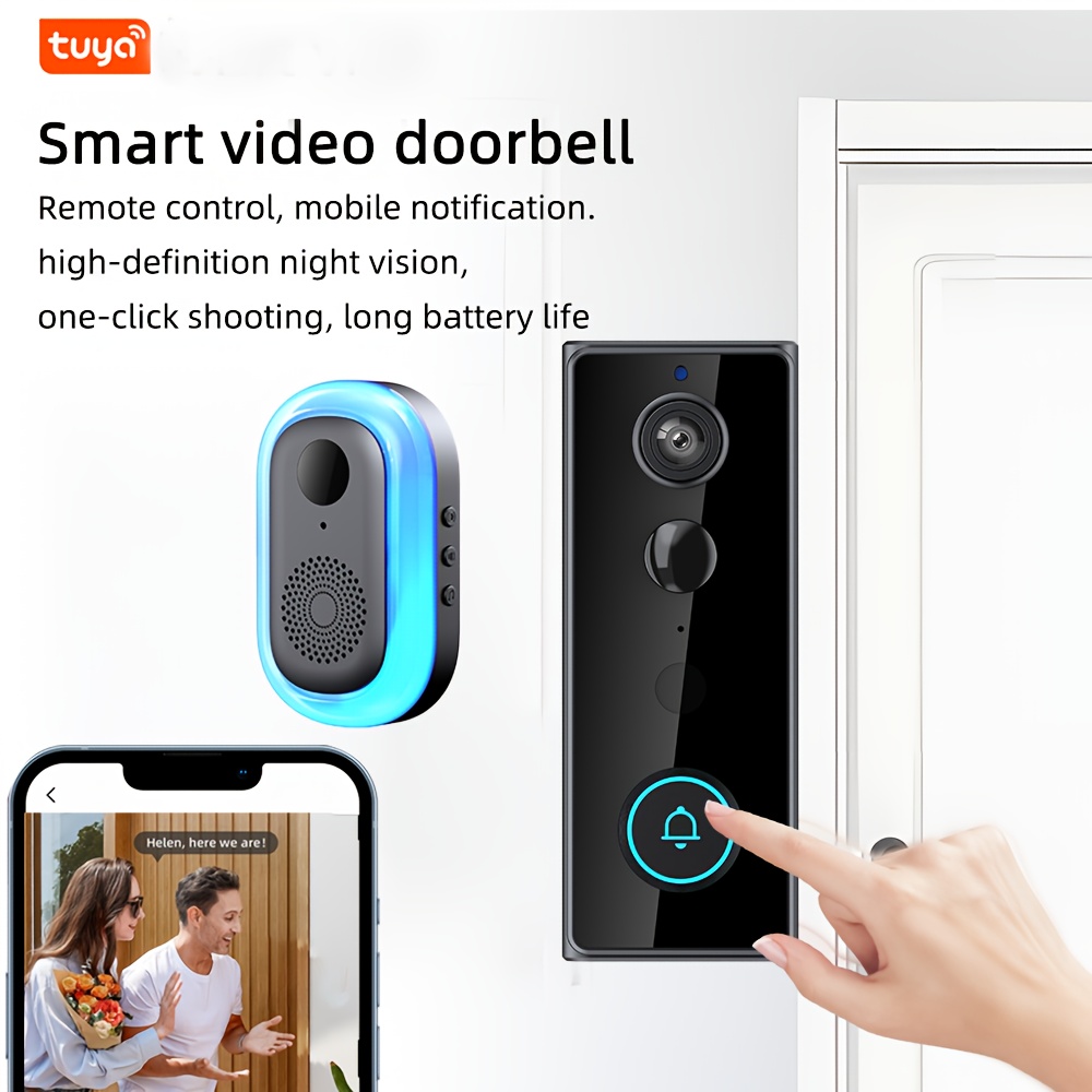 compact size 2 way talk hd night   pir motion sensor instant mobile alerts long   wireless video doorbell battery powered security camera remote control smart   wireless doorbell modern smartphone usb rechargeable details 0