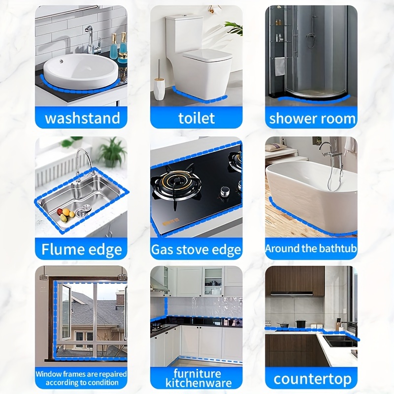 Premium Plastic Steel Mud Beauty Seam Glue/for Basin Rack, Shower Room, Sink Edge, Toilet, Bathtub, Floor Tile, Wall Tile, TV Background Wall, Home Waterproof