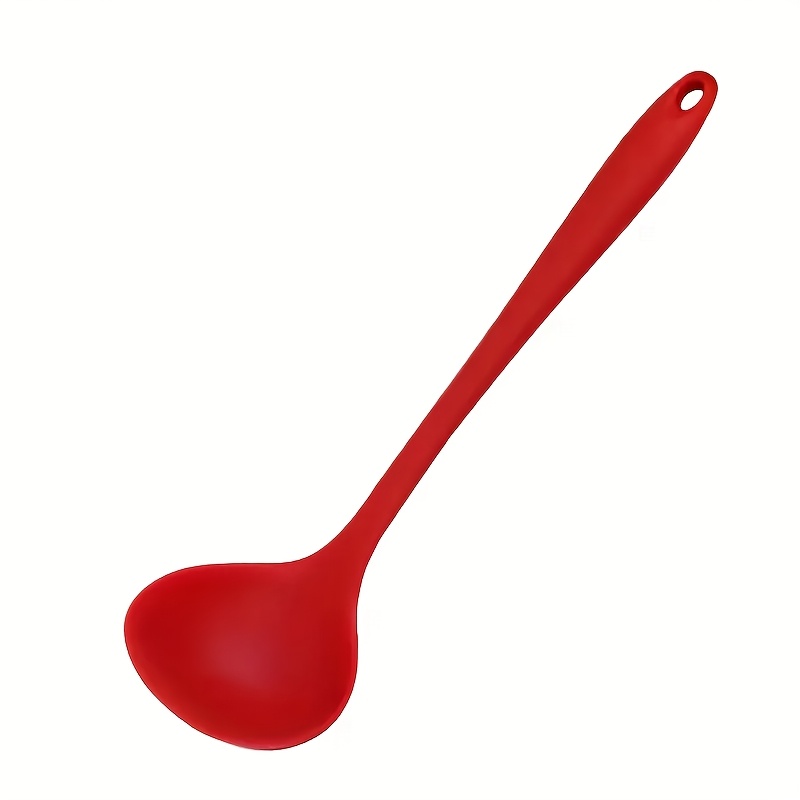 TEMU 1pc Uiui Large Silicone - High-temperature Resistant, Kitchen Ladle With Ergonomic Handle For Cooking & Serving - Restaurant And Home Use, Soup Ladle