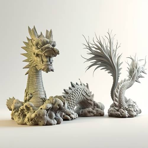 3pcs chinese dragon sculpture set hand carved ornaments suitable for home office desktop decoration aquarium scenery shui decor tea pet and holiday gifts