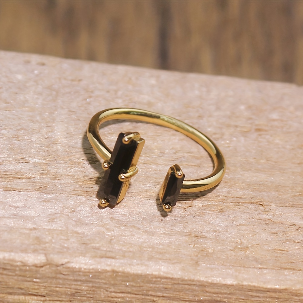 Natural Agate Open Ring Minimalist Retro Ring