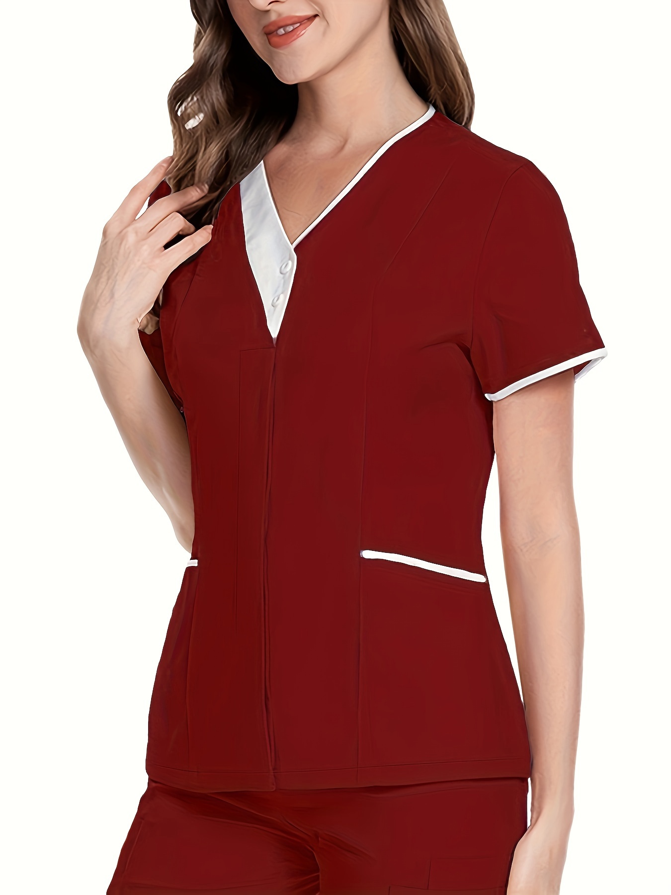 haut pyjama court à manches courtes couleur uniforme Temu Canada