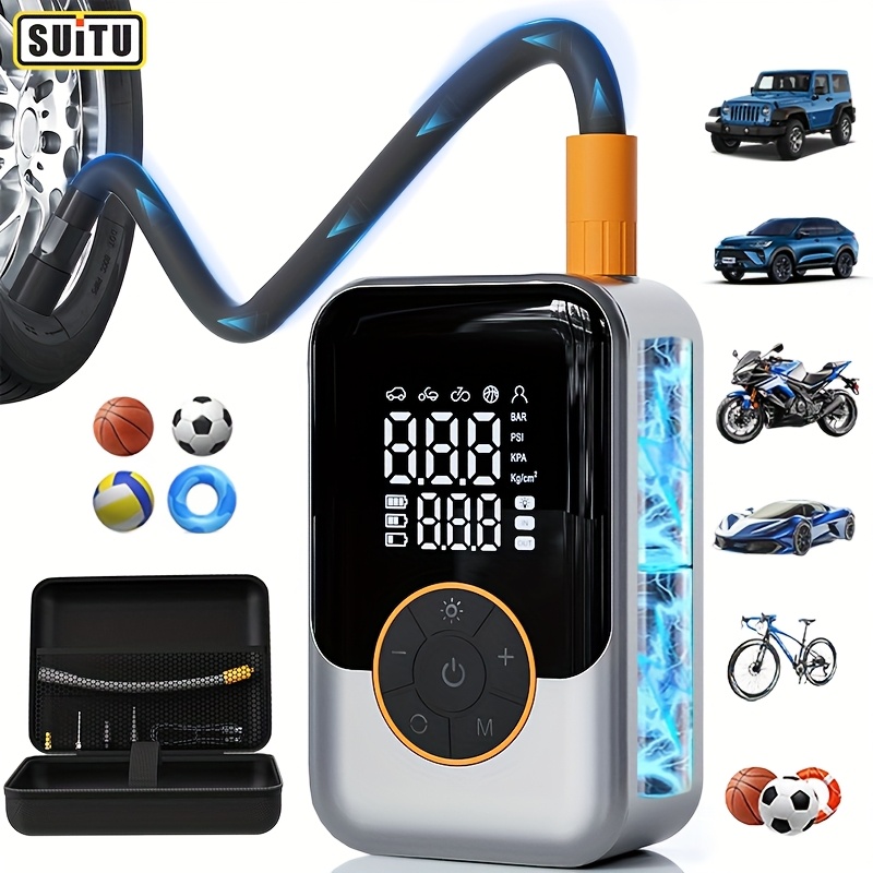 TEMU Suitu Handheld Wireless Tire Inflator, Mini Cordless Tire Pump, Lightweight Design, Portable Air Compressor, Exquisite And Compact Appearance,