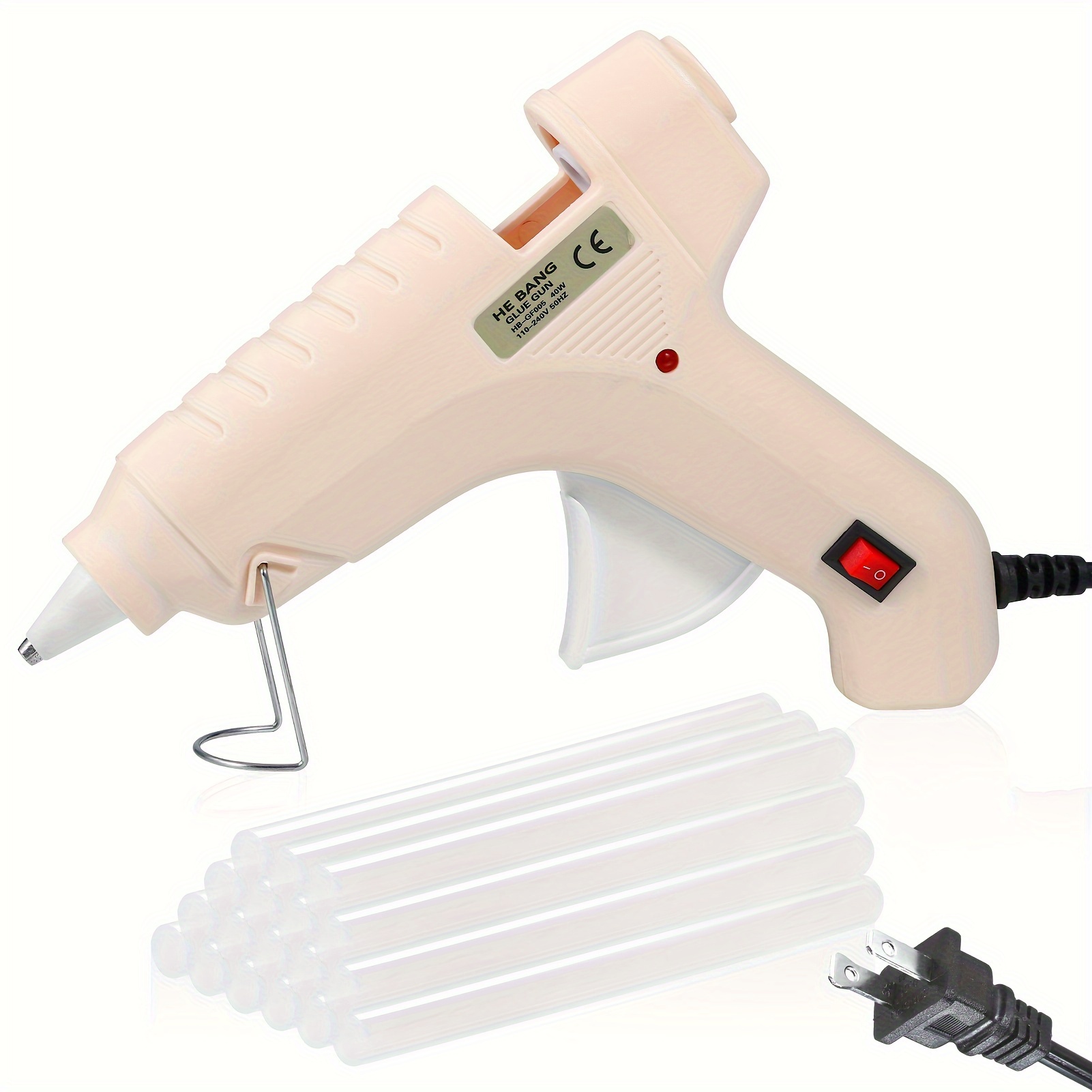 

40w Beige Hot Melt Glue With Led Display, Includes 30 Glue Sticks, 11mm Diameter - Ideal For Crafts, Dual Voltage (110v/220v), Us Plug, Diy Crafting Tool | Userfriendly Interface | Glue