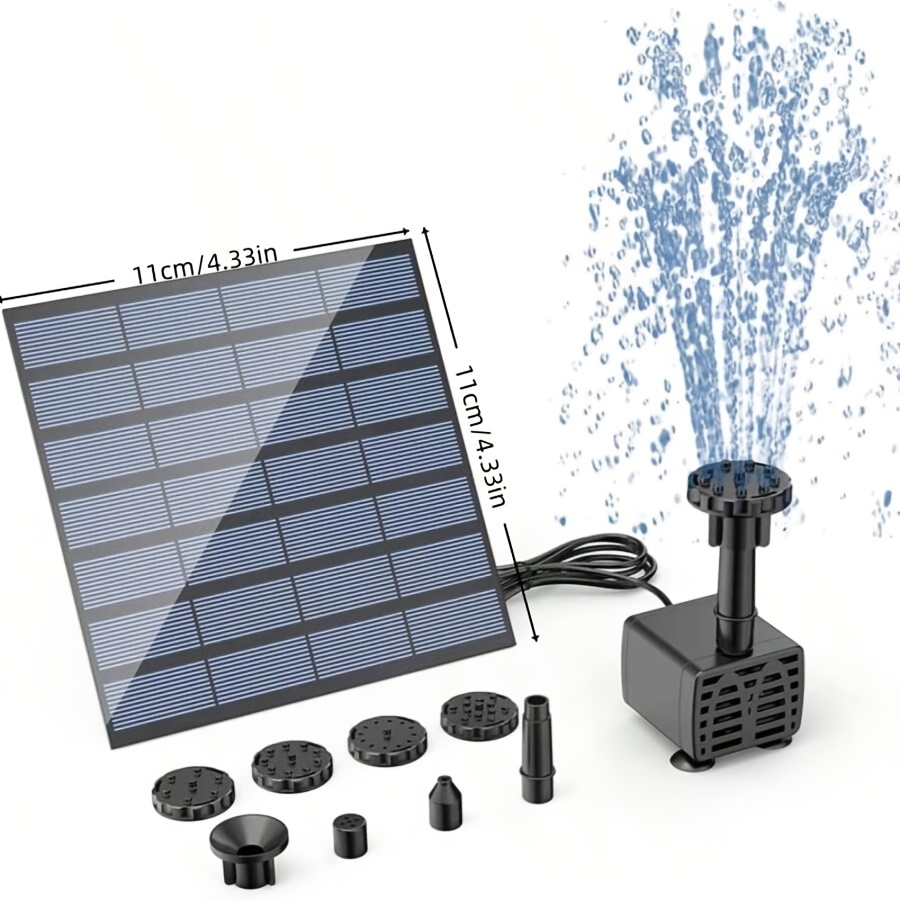 TEMU Solar Fountain Pump, Solar Powered Water Fountain, Solar Fountain Bird Bath Pump, 1.5w-9w Ipx8 Portable Floating Solar Powered Water Fountain