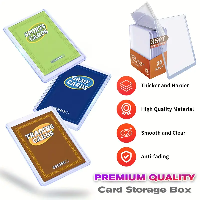 plastic sports card sleeves 200 Hard Plastic, 3"x 4" Trading Card Holder, Cards Protectors for Top Baseball Game Sports Cards Cases (100 Hard Sleeve + 100 Soft Sleeves) : Toys & Games Invest in the protection your cards deserve with our regular toploaders and keep your collection looking its best! 1000 Counts Card Sleeves Top