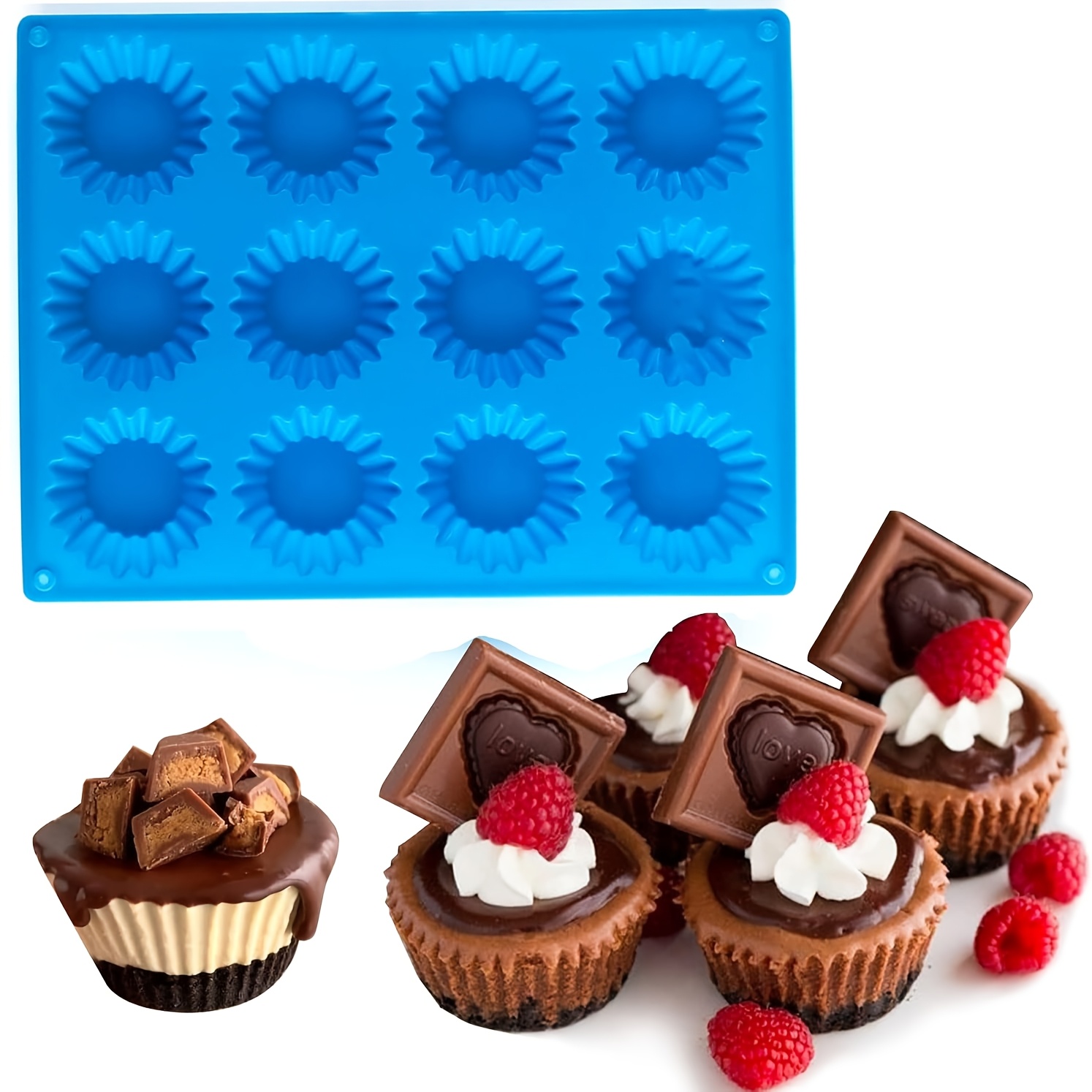 

Silicone Mini Tart Molds, 1pcs Peanut Butter Cup Chocolate Mold - Pastry And Fat Baking Pan For Miniature Desserts And Candies