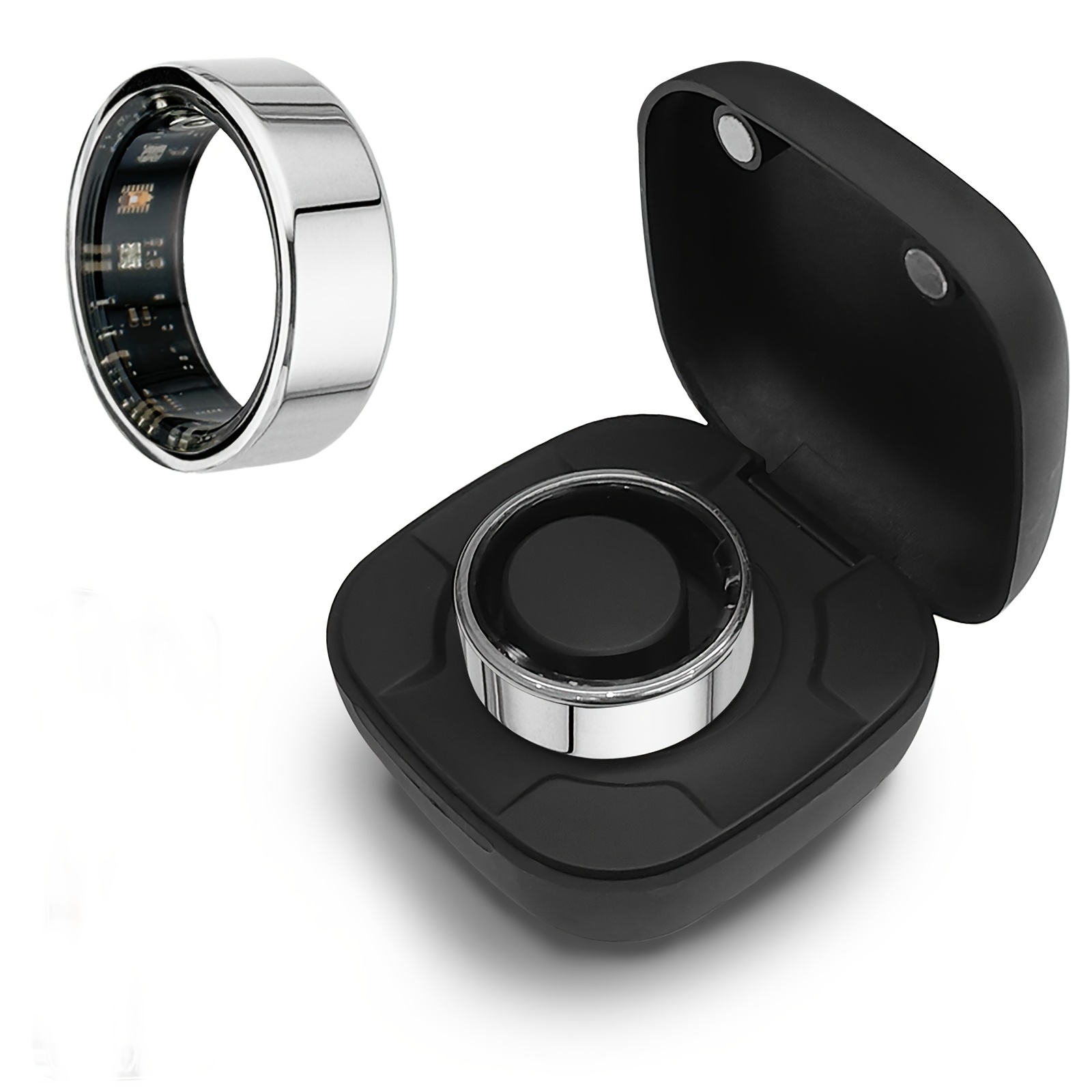 Smart Ring With Charging Compartment - Real-  Monitoring, Step Count, Distance, Exercise And Fitness, Sleep, Long   Activity Monitor, Ideal Thanksgiving/Valentine S Day/Christmas/New Year Gift