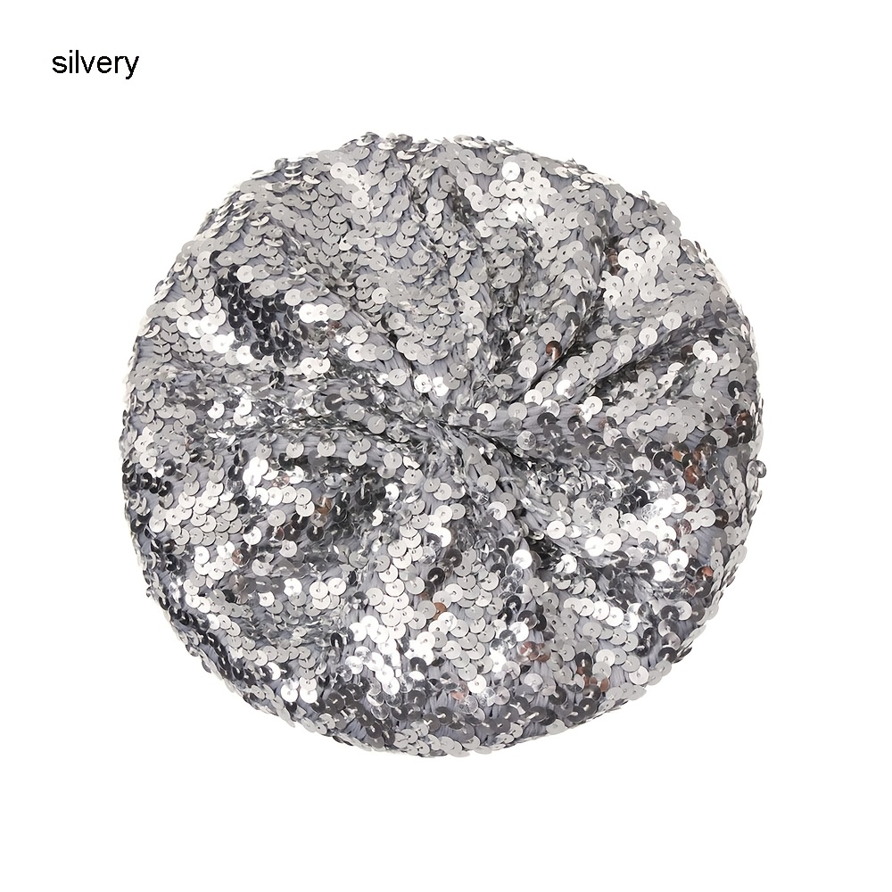 Women Glitter Sequins Beret Personality Dance Stage Cap Casual Stylish Artist Painter Newsboy Caps Night Club Hat