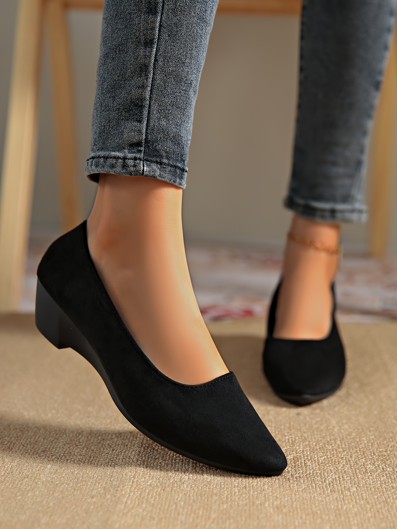 Casual Women Flat Pumps Women'S Elegant Pointed Toe Flats Stable