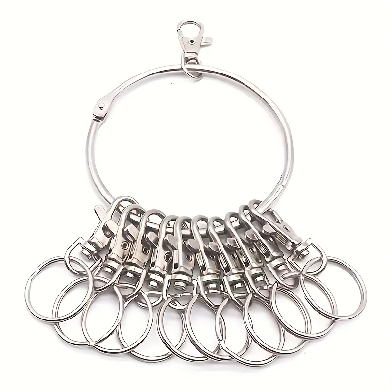 Galvanized Alloy Key Ring Set With Swivel Snap - Durable Key Organizer, Snap Design For And Office Use