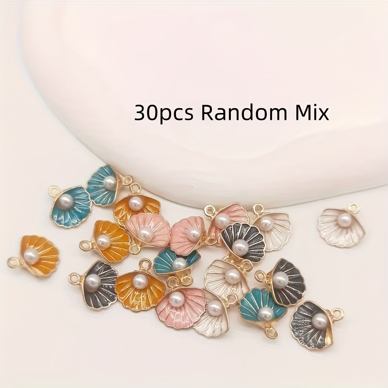 E-shop 30 Muschel-Legierungsanhänger, Goldene Legierungsanhänger für DIY-Schmuckherstellung, für Schmuck Ohrringe, Halsketten, Armbänder,