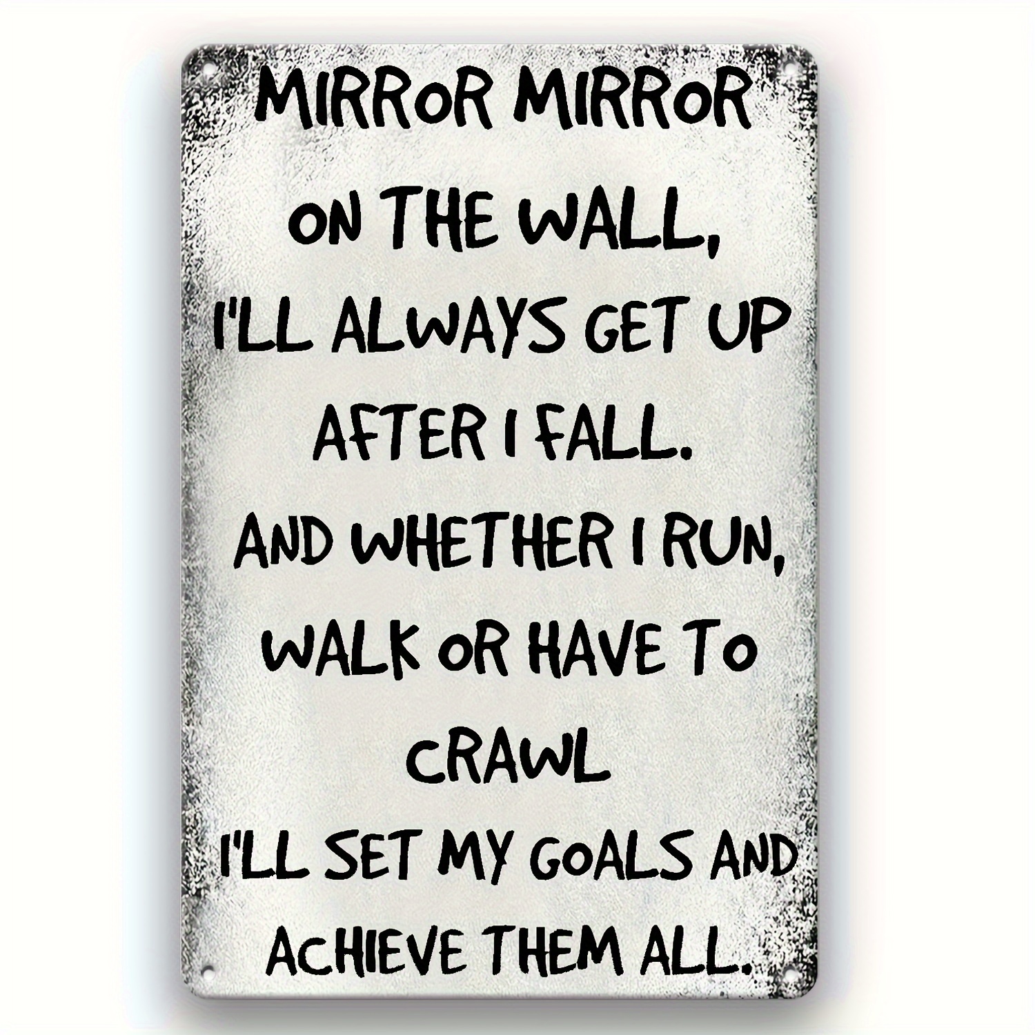 TEMU Large Vintage Inspirational Metal Wall Art Sign - Motivational Quote Decoration - Waterproof, Rustproof, Fade-resistant - Easy To Hang For Home,