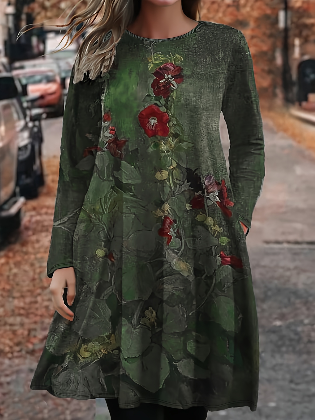 Olive Green Green Ditsy Print Dress Just A Reminder Olive Green