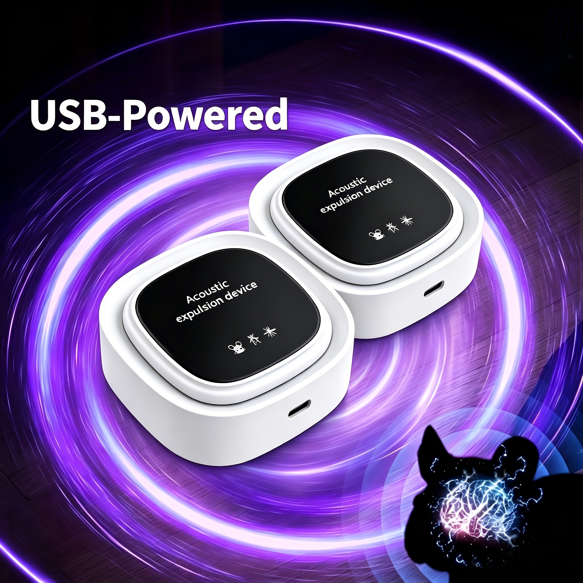 Image of 2-pack Technology Electronic Rodent Repeller, Physical And Pest Repellent, Drives Away Mosquitoes, , Mice, Ants, , And Other Pests. Suitable For Home, Kitchen, Hotel, Car, Warehouse, And Office