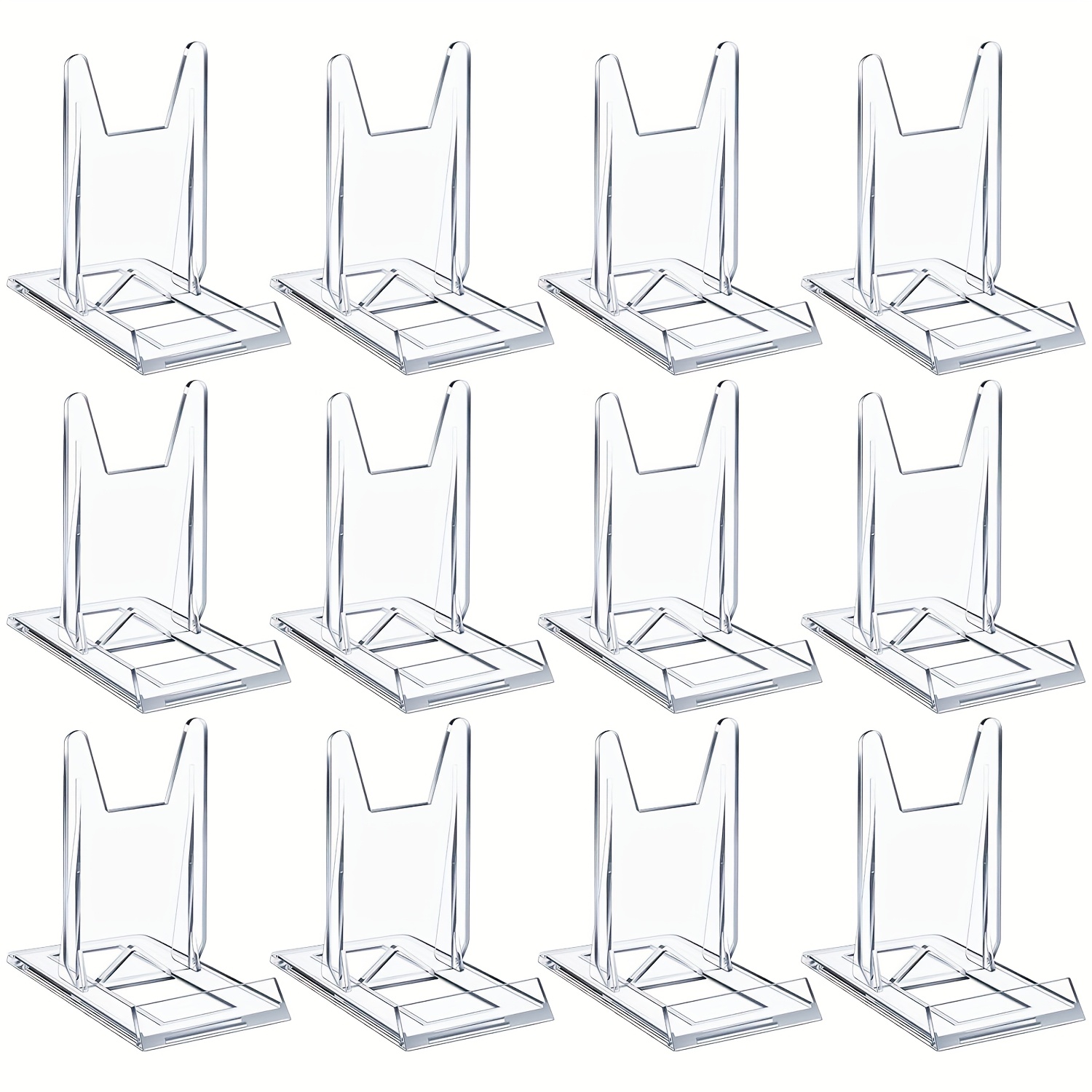 12 Clear Acrylic Display Stand - Adjustable Book & Wallet Holder, Sturdy Base, Durable Material, Suitable For Home Office, Party Decoration, , Stylish Design, Sturdy Construction