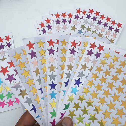 300 600 1200pcs star stickers metallic and iridescent end self decorative labels for scrapbooking journals card making gift wrapping planners
