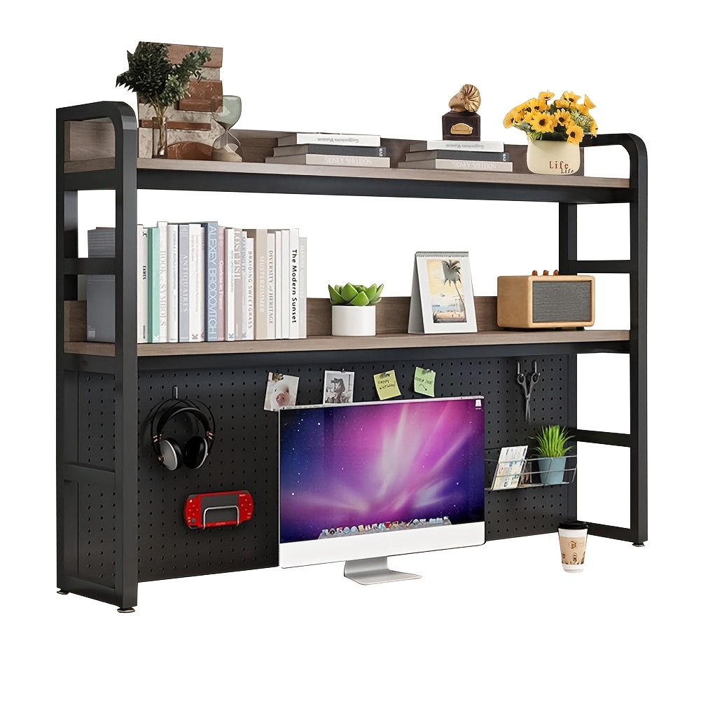 TEMU Estantería de 2 Niveles para Escritorio - Ahorra , Vertical/Horizontal, Ideal para Mesas de Computadora, Oficinas y Dormitorios - Estante