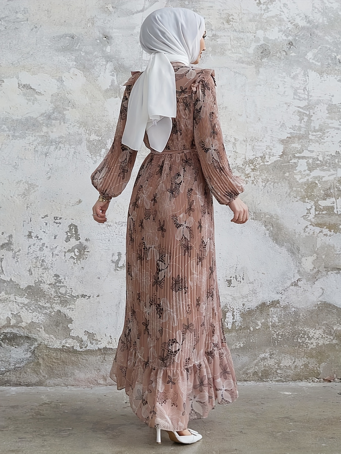 blue dress for baby girl Boho Printed Linen Dress-Beige – Hijab Boutique