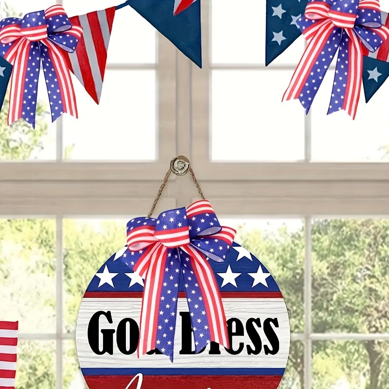 

4pcs Bows - Contemporary Star Design, No Electricity Or Battery Needed, Featherless, Ideal For 4th Of , Christmas, Graduation Decorations, American Flag Accessories