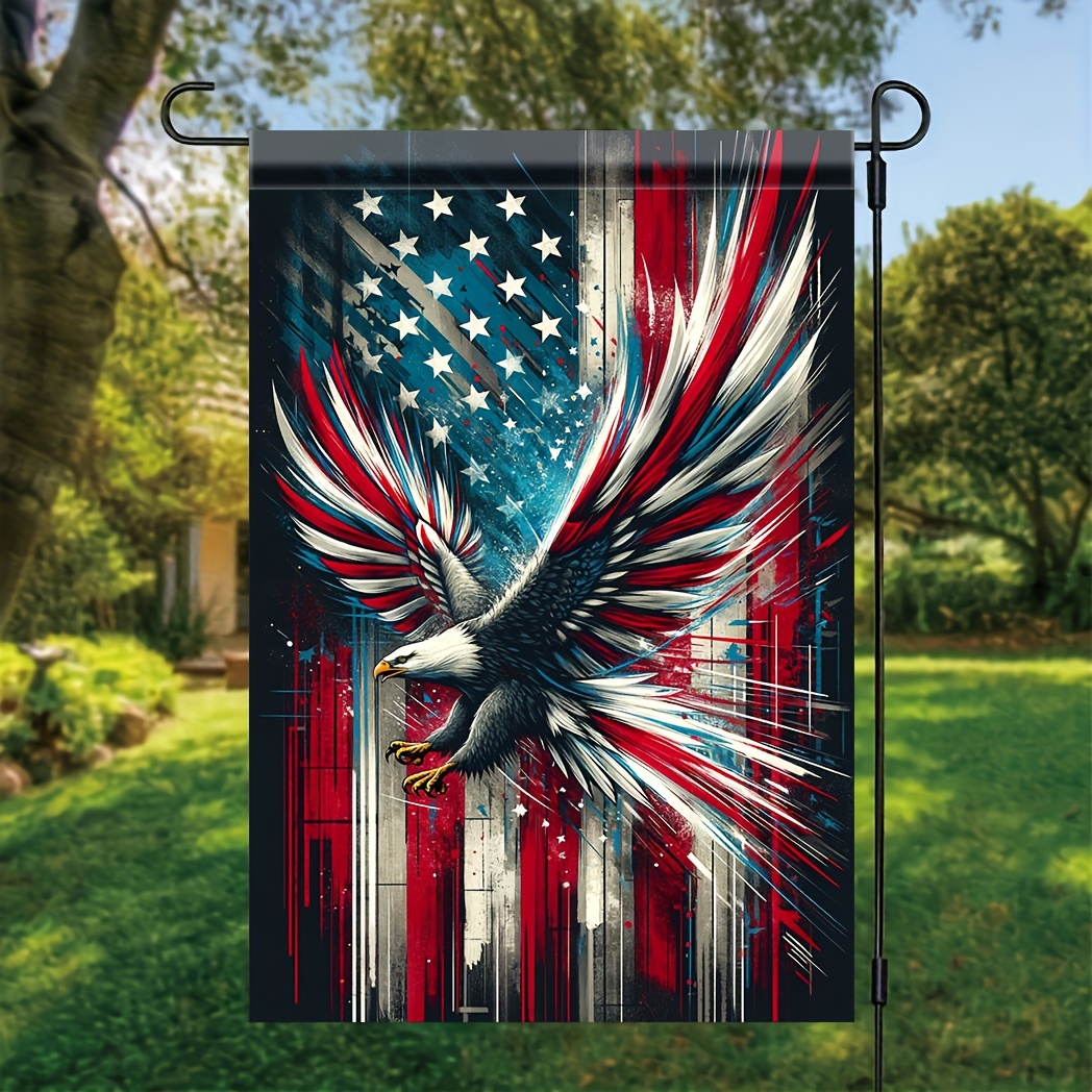 

Eagle-inspired Polyester Garden Flag - 18x12 Inch, Double-sided Outdoor Decor For Yard & Patio, No Flagpole Included