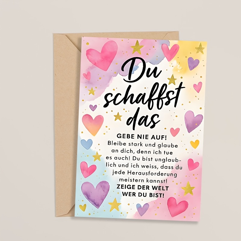 Inspirational Encouragement Greeting Card Pink Purple Design - Perfect Motivational Gift For Colleagues Facing Challenges