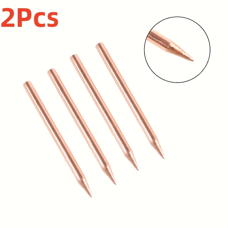 TEMU Juego de 2 puntas de electrodos para soldadura por puntos de baterías de litio 18650, ideal para proyectos complejos