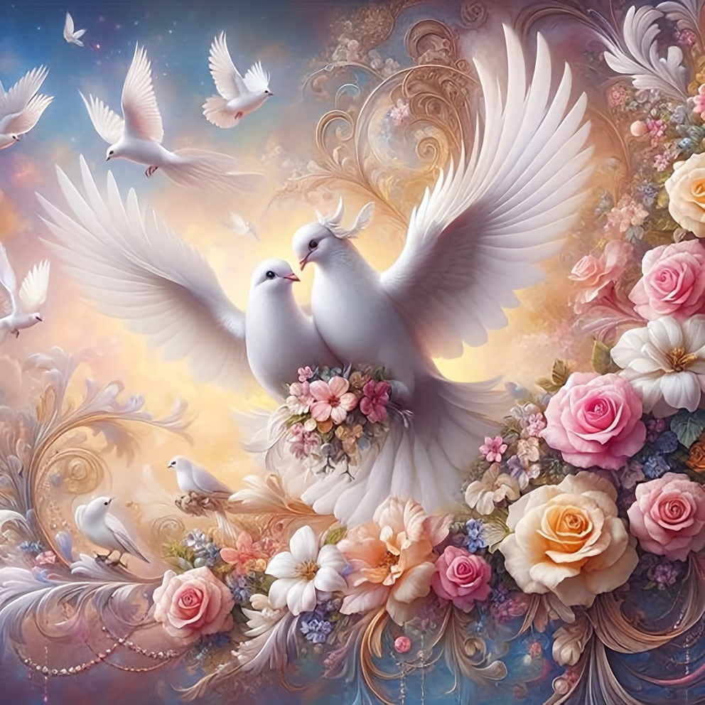 

5d Diy Peace Dove Diamond Art Painting Kit. Handcrafted Craft. Furniture Decorative Gift. Artwork