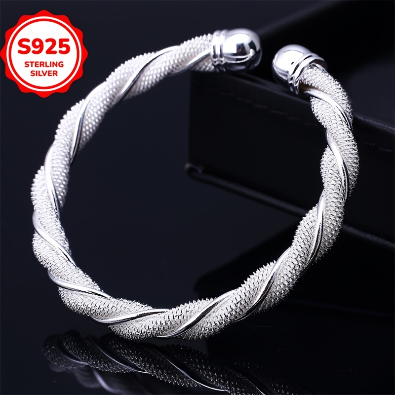 Hypoallergenic Twist Braided Open Bracelet