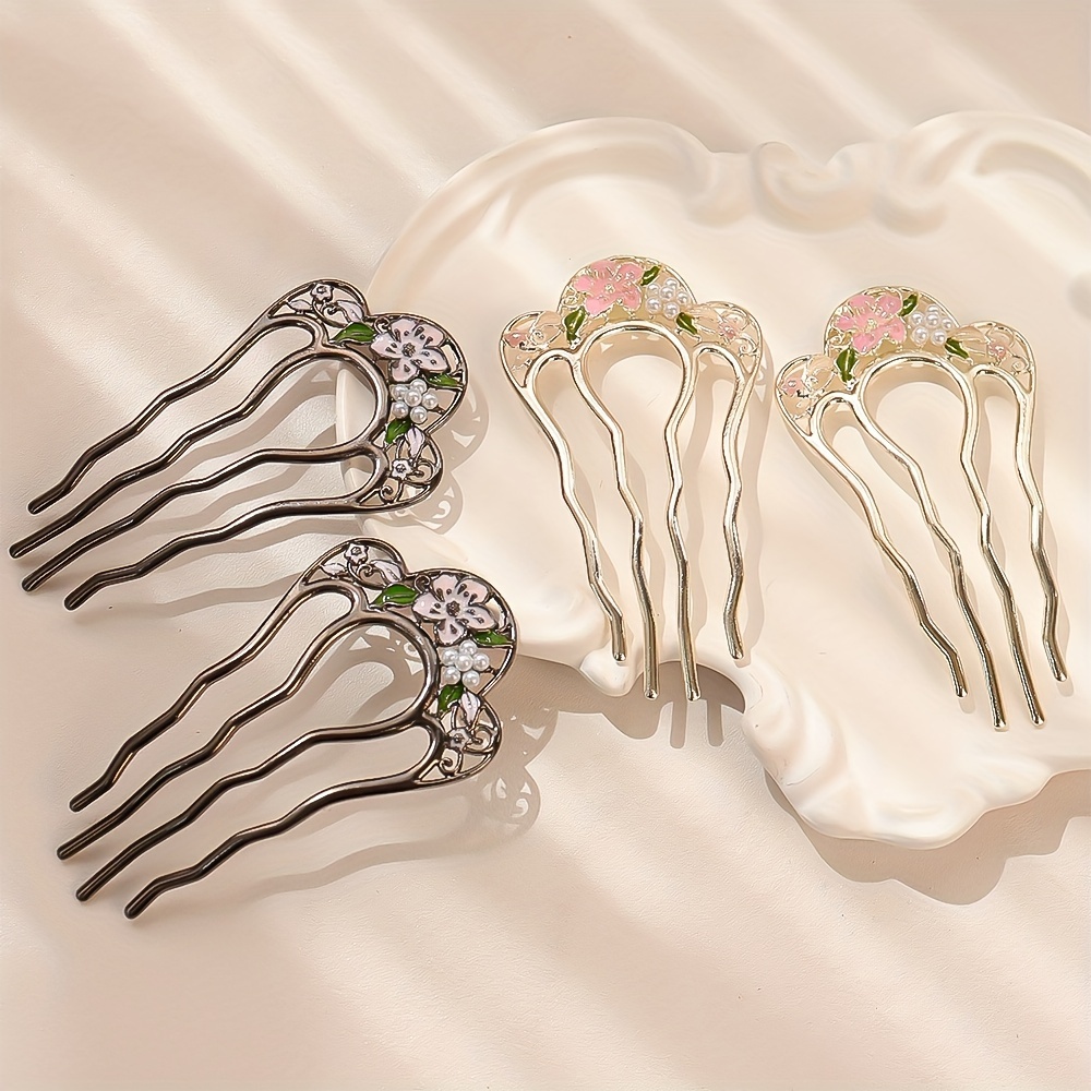 

1pcs Pearl Plum Hairpin Women's Hairpin Retro Temperament Bun Hair Hairpin Hairpin Hair Accessories Suitable For Daily Use