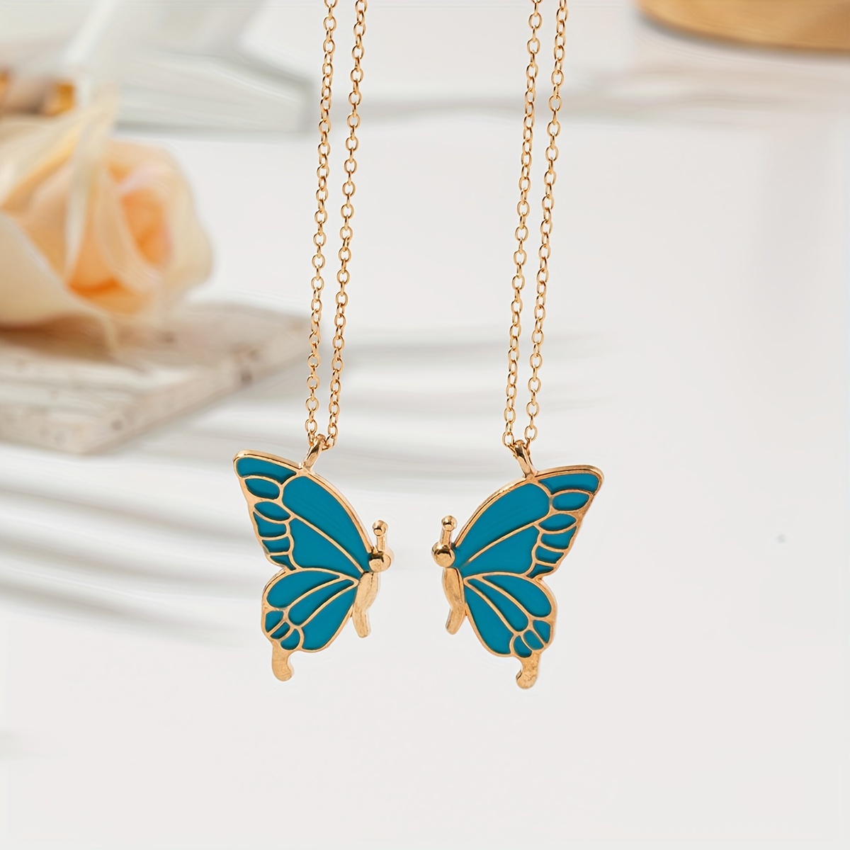 2pcs Butterfly Necklace Jewelry Set — Perfect Gift