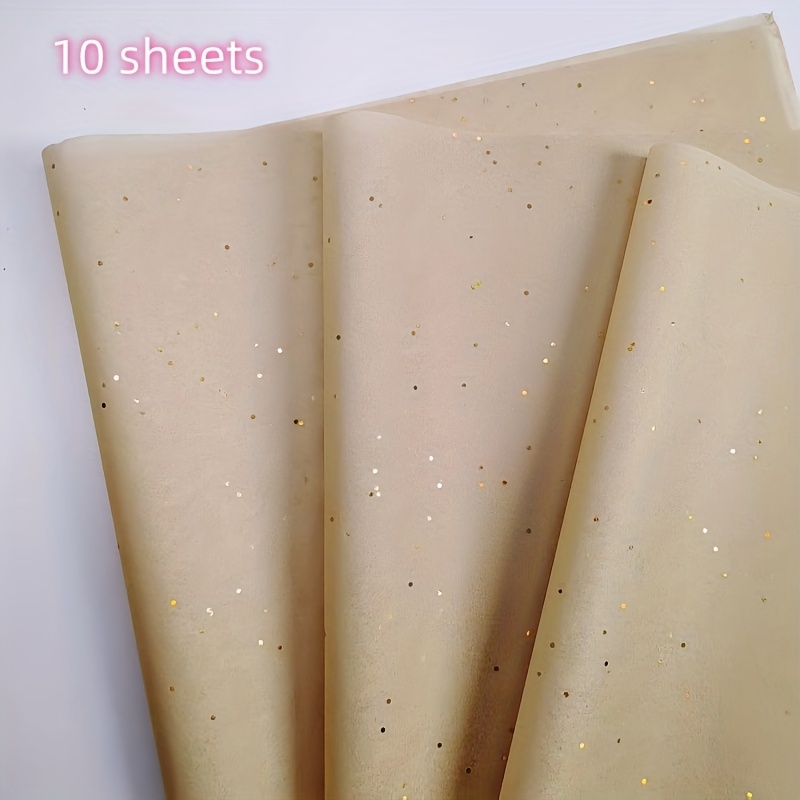 10/ Brown Shiny Sequin Wrapping Paper - Sparkling Shimmer Tissue Gift Wrap Sheets Suitable For Birthdays, Christmas, Valentine's, For Bouquet Packaging, Gift Stuffing, 20*14 Inch